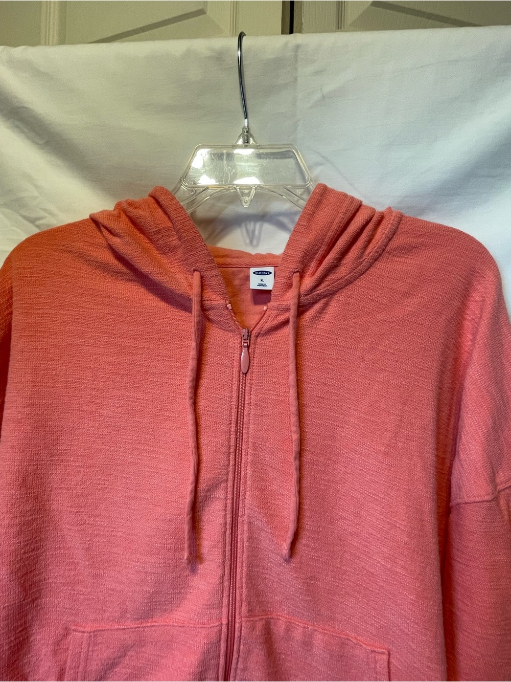 Old Navy - Coral Zip Hoodie with Kangaroo Pocket Full Zipper - Women’s Size XL - Picture 3 of 8
